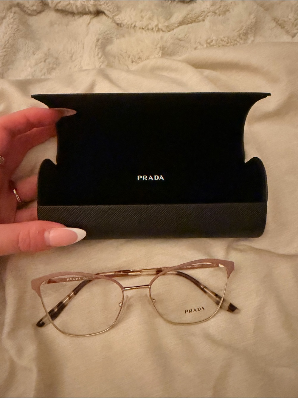 Prada Pink & Tortoiseshell Women's Optical Glasses with Case